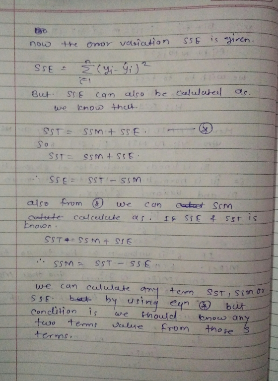 But SsE can also be Calulate a also from we oon we can calulate tem SST Ssn Condition is we thouldono an tuoo ems verlne from