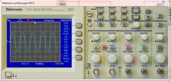 Tektronix oscilloscope-XSC1 SAVE/RECALLMEASURE Tektronix TDS 2024 EI TORE OSCILOSCOPE 2 MH 200 MHz HENUS MEASURE CH2 Freq 1kH