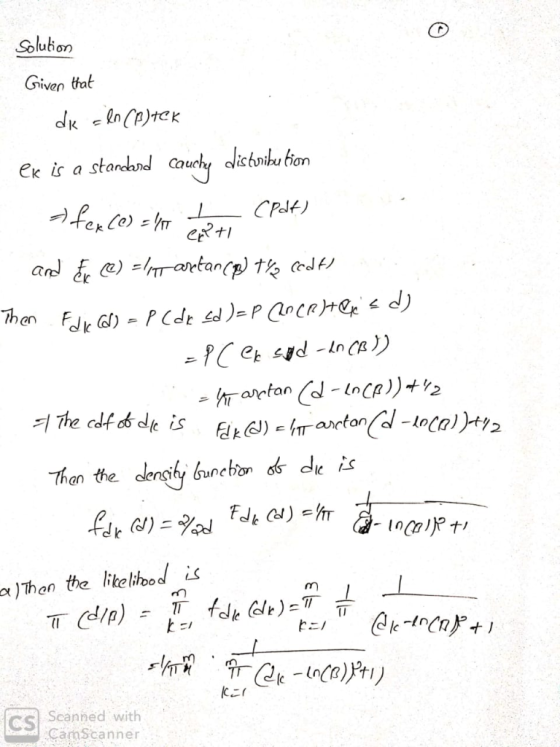 Solution Given that dKnCA)teK ek is a standand Cauchy distonibu tion CPolt) a )Tartan(p) t% odt PCde d)P nCRH< d/) Then F Tar