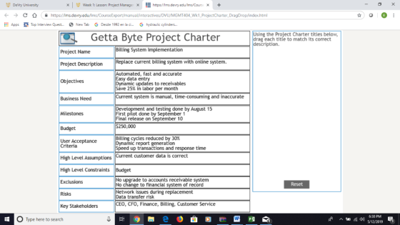 x | Ψ Week 1: Lesson: Project Manage DeVry University + ::: https://lms.devry.edu/Ims/Cours x С 0 https://lms.devry ual/inter