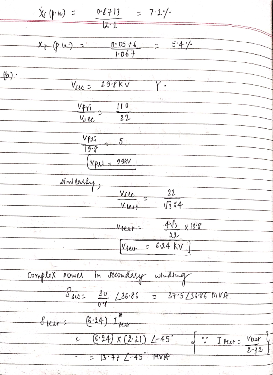 7-1y O-8713 D057 1-06子 Vre 19.8 KV VPri VJec 22 5 - 22 Vsic VHst 4x1 Vtert-- 6.24 KV Complex power 50 36-86 37.5Z3476 MVA a4)