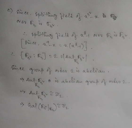 c) m ae $plaieldy 2 3 Aut abeliau apmb onder 2 Aut 22 Gal (Fx 732