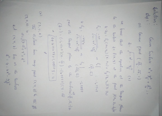 olofion ariven Surfas atep + Ca) Carivew (oint ( ) & r y2 C2) ln egeual on of taugour flans to RoN-fac at 0 (x-Xo) 1,1547 ( J