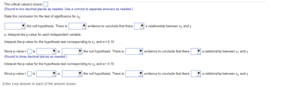 The critical value(s) is(are) Round to two decimal places as needed. Use a comma to separate answers as needed.) State the co