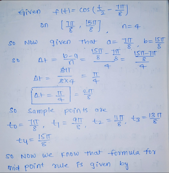 7IT ft1-Cos Given 5 IT 7T DD b=S1T a= 11 given that Now So ISIT-TIT 6-9 n UST 4- 4 T 4 poin ts are t 8 So Sample 13 IT 1S IT