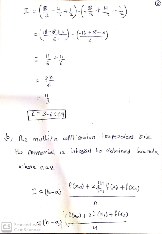 2 3 3 2 6 L=3.6667 b, The cs Scanned wirm CamScanner