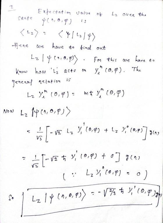 ene e have to hindl out LzIyot,, o, p)〉 have t。 fon this we . know how Lz acts o, ¼ (8,9). The No co