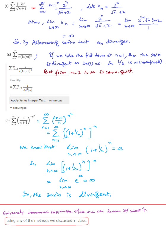 C1 2 Vn+2 nel nHI Simplify nin (n) Apply Series Integral Test: converges - converges nt n+ 1 hn using any of the methods we d