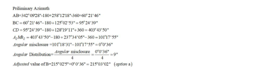 Priliminary Azimuth AB-342° 0928-180+258 1218-360-60° 2146 ВС=60° 2146-180 +125°0253-95°2439 CD- 95°2439-180+128