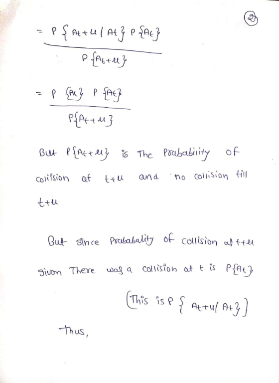 us The Colifsion af u and no colision til ttu But since Prabaitf collision aj ttu Siuem There colliston att P Thus