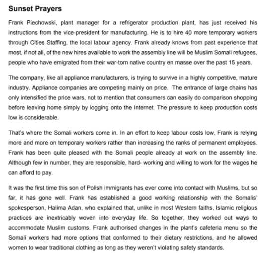 Sunset Prayers Frank Piechowski, plant manager for a refrigerator production plant, has just received his instructions from t
