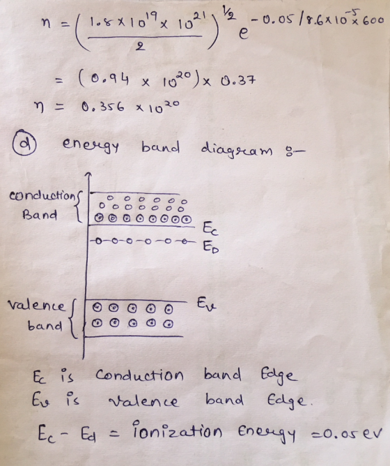 21 오 -0.05 /8.GA10x 600 오 η = o. 356 x 1020 d) enexgy band diagram 2 conductions-。。。 Ers Valence | | O O O O Ec is Conductio
