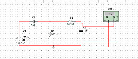 5- 2. XBP1 IN OUT C1 R2 우 오-오우 53.1Ω ApF R1 531Ω V1 1kHz 0°