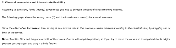 2. Classical economists and interest rate flexibility According to Says law, funds (money) saved must give rise to an equal