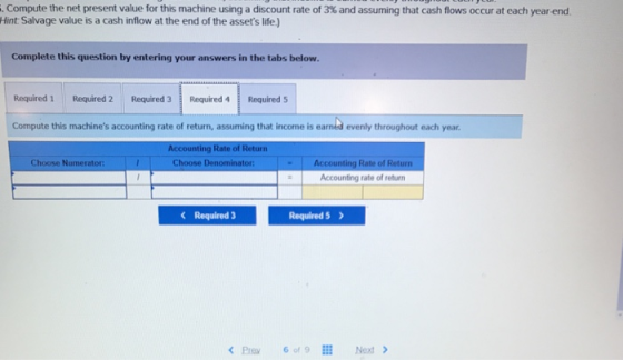 . Compute the net present value for this machine using a discount rate of 3% and assuming that cash flows occur at each year-