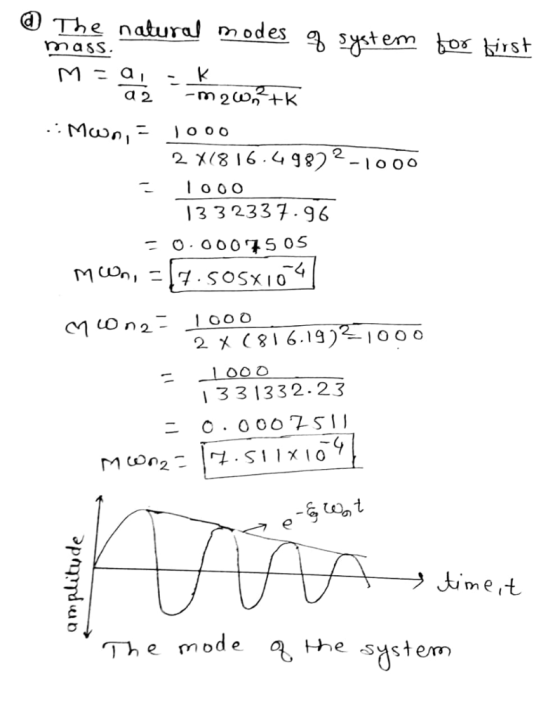 The natural modes q sstem bor kirst mass. M m2w K. a 2 Mun O O o 2 -o oo o o o 1332337.96 7. SOSX n 2 2 x (816.19)100 0 O00 |
