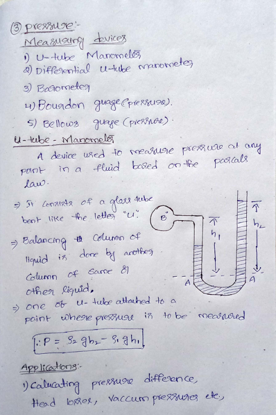 3) Eatometeg 5) Bellows uage Cpee) u-tube Manemele A device used o eanue pseat any rant in a fluid based oe Postal law ben li