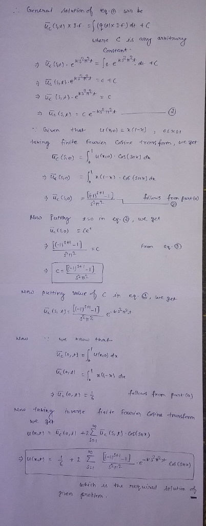 General N6,tchandrf eq . @ be い,i Constant Uz (s,杉.eksAA ·c .t c う F C (o)e fram en. Kuno putting value-5C in et.C,wege Mau u