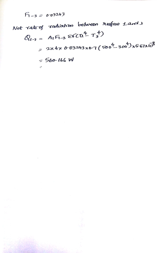 Net rate of radiahn beween suafauo iaa 560. 166