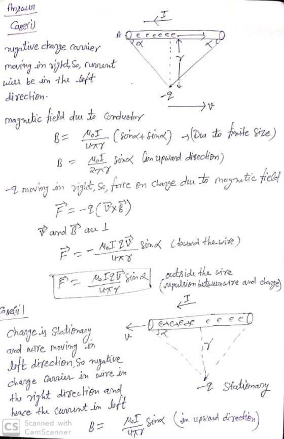 Arzacin Canei) uative change canniey moving in nigkt S, cunmunt uier be n the lft divechen magmetic field du do orduetoy MoIC