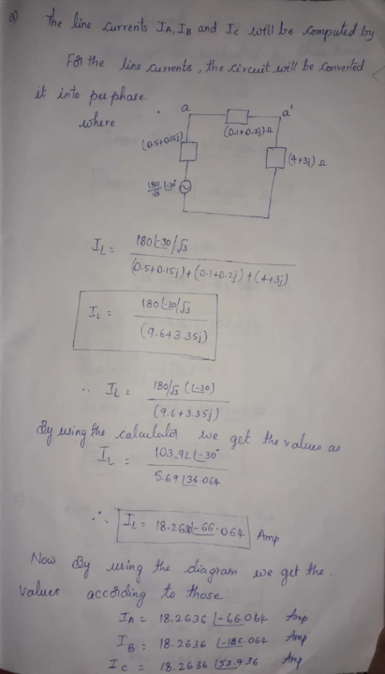 Currents IA, IB and Ie Lotll be Compuled Fai the line Ourents the aireust oill be Converfied 让isto puf,Lase where a. a. (0.1