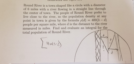 of 6 miles with a river flowing in a straight line through the center of town. The people of Round River prefer to live close