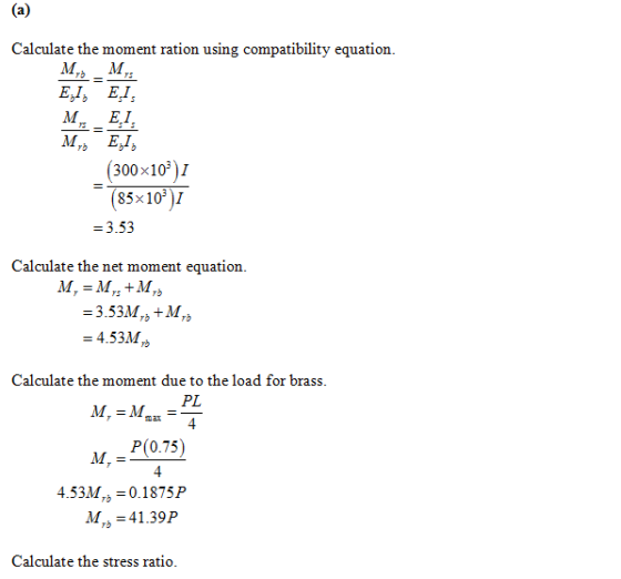 Calculate the moment ration using compatibility equation. Eyl, E,I, 5 (300x10)1 85x10)I -3.53 Calculate the net moment equati