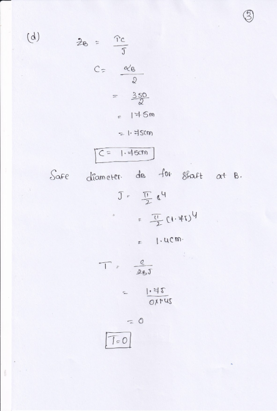 d) C- ae 3 so Safe diameer da ogart at B 2- Iucm らJ.
