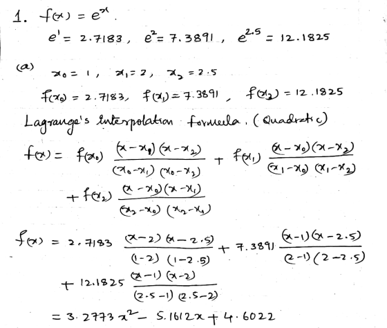 2.5 e= 2.7183, ег-7, 3891 , ez..-12.1825 a) 十7, 389 O-2) (i-2 5)