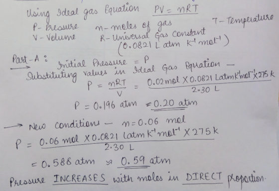 aing P-Baeasure V-Valume Sdral gas Equation PV= MRT meles of gas R- Univessal Gas Constant 7-Temperatuse (0.0821 Latm kmat Pa