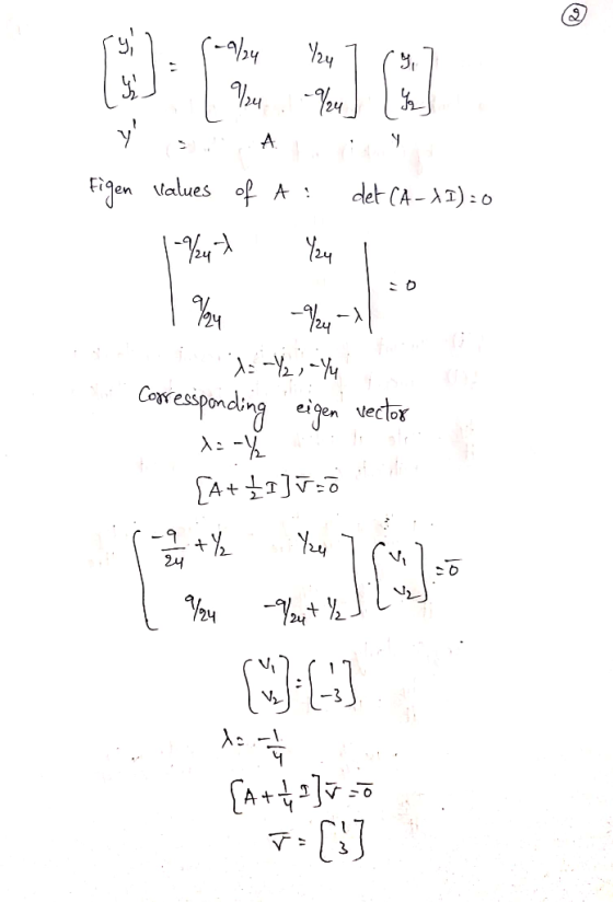 2 24 24 det CA-AT) : Figen Values of A, Cowessponding eijen veclor eien 24 24