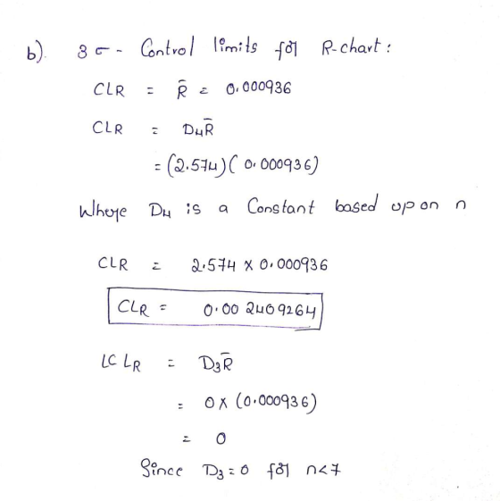 b) 3ontve R.chart imt ChaY (2.51u)Co0936) Wh e Duis a Constant based up on n