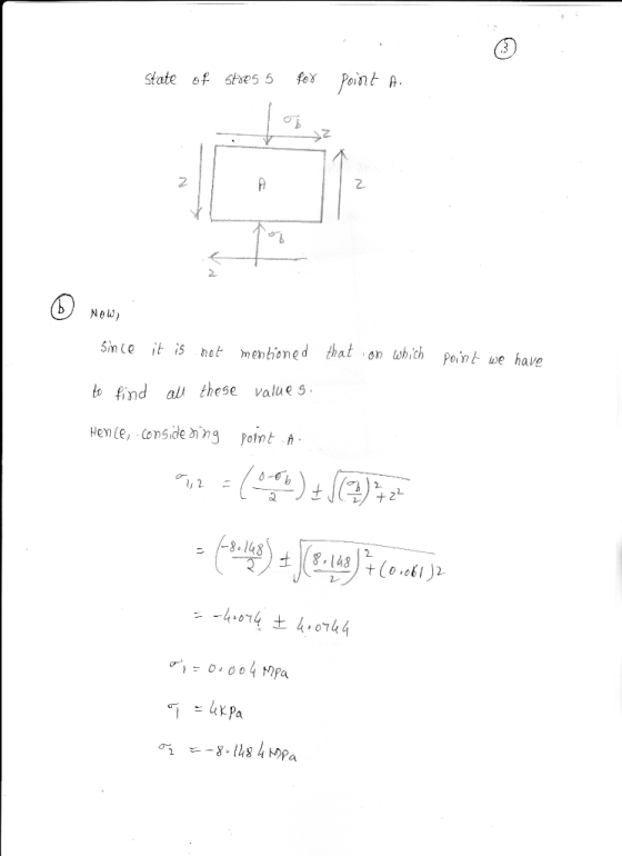 State f stse5 5 e Pont A. on 2 2. New, 5imce it i net menhioned that on ishich peint we have b find al these value s Hence, C