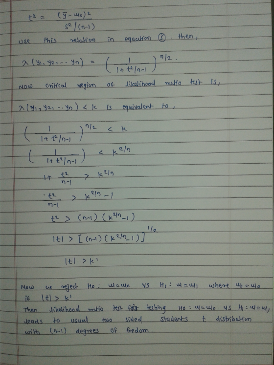 s2 /(n-1) use this nelation in equatonthen 2 t2. _deads to usuedーーtuoーーAided students t distobulfen ith () degrees of fredem