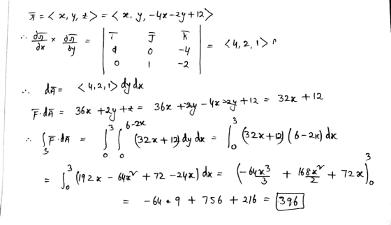 , y, *. y, -4x-2y+12> ds .. X 4,2, -4 -2 d< 4,2,>dy dk 36x +9 32x 12 36x + y + - F-da 6-2x 3 62x- +) (6-2«) dk F dA (32x+ 12)