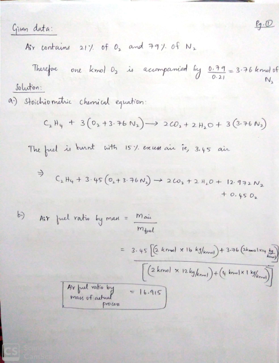 data Asr contains 21% of O2 and 켜7-04 N. Thuntove one kno) 02 İs accomp 0-2 rV Solucion a stoidhiomdhe chamicl equation eaua