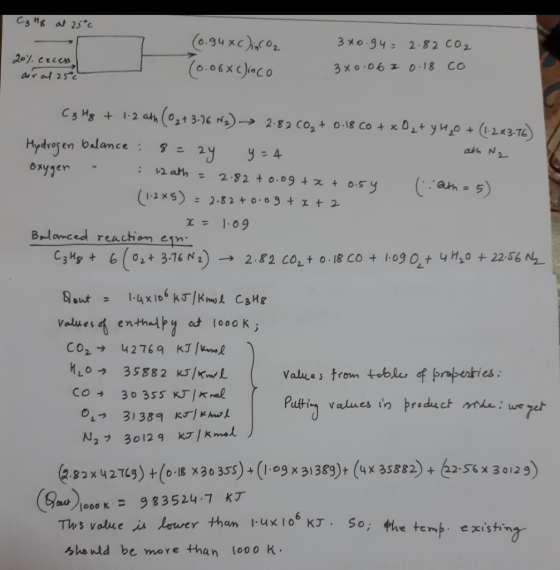 oguxcco 94 2.82 co 3xo-06エ0.18 CO Hydros en balance : ath N xyger 1.09 Brlomced reaction e 1.4xié kr/KhmL ถ.ut C3H& = CO2 → 4