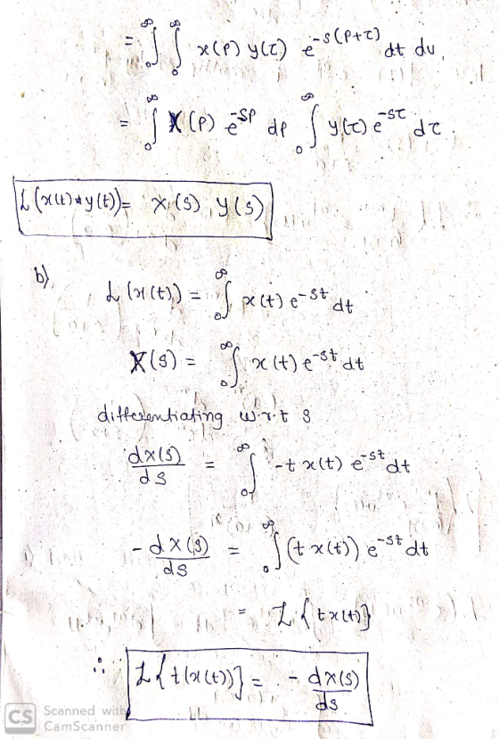 x() ylt)(P+) dt du - -SC dc bJ P (t) eSt dt 3.e4 X(s) = x (t) e St. dt dittesemhatng / dxis) d s st t x(t) e dt dx (3) t -St