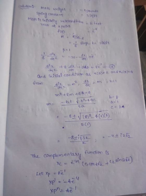 Solutiont Maes useght Sming consta nt rest at a potat 肛 8 dt 8 at att and rttal condition as xCo) andxo)-s 오 a 1 2.0 2C1 fun