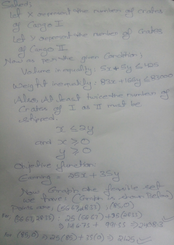 Saheds Let x orepresatsthe nunbersf crafes Grabes Let y oepresent sthe number per Nhe giver Condlition Volune in equalty Dei