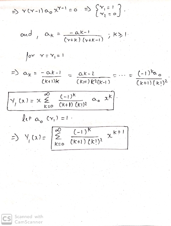 ond a K- O K |=人ニ人 (-1)ao Ck1)(k)2 ak- O K 2 ak (KH) K2Ck- ) Ck1)k CK) (K!)2 KEO CY,) (-1K kt kso (k+) k!)2 CS Scanned with C