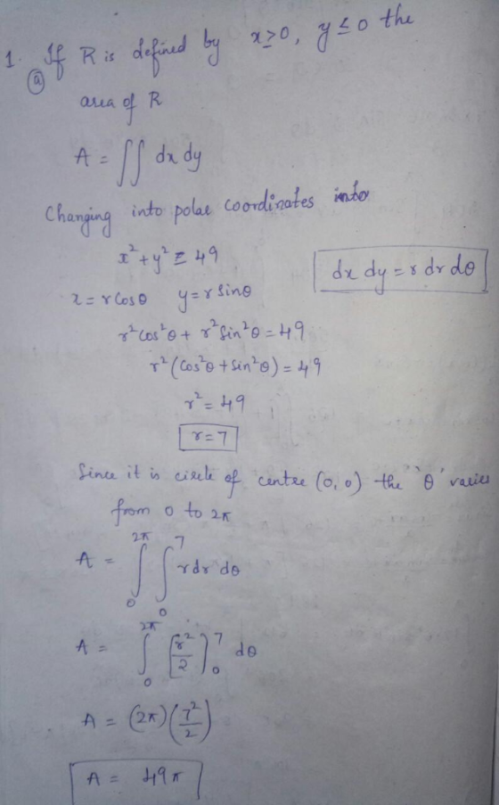 0 Lo the Chaing into polae coordhioes ino cantre (o, o to 2T