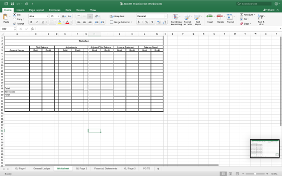 ACC111 Practice Set Worksheets Q- Search Sheet 2+ Share Home Insert Page Layout Formulas Data Review View ALtaSumA Cut Genera