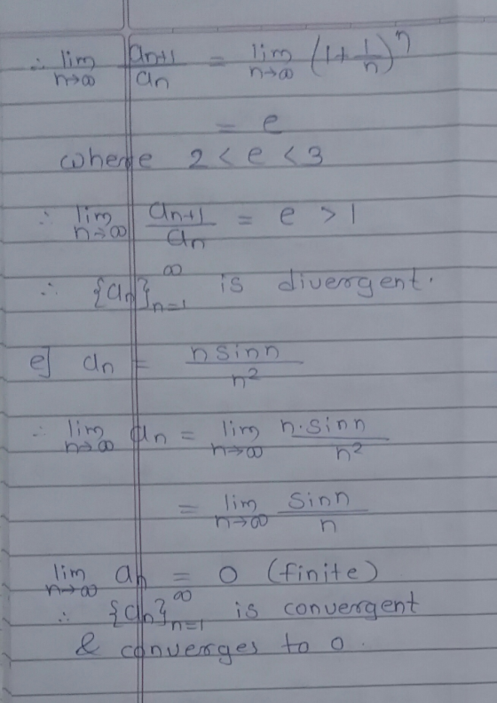 lim inni 1-13 herte n-4 Cl lim Sinn lim all = o (finite s conuergen 2