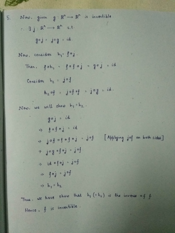5. Now, iven R i is invertible Now, consider h o Thun, foh, Consider hzー1°1 Nou, we wil show hi h2 I92 ot on both S :y ) is t