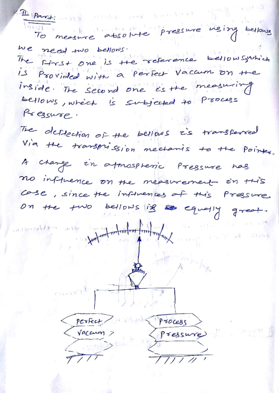 Pa Sys bellon Pressure To abso nte measre bellows we meco twO bellowSynhch The inrs+ +e xeferenco O ne perfect Vacam on the