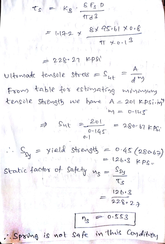 2 utd ) te nsúl eSt engtちwe bave Aニ201 Kps İ.iv> yield stse04S(25047) Stabic factx of Safcty ns -sy 126.3 ns ,Spons is not S
