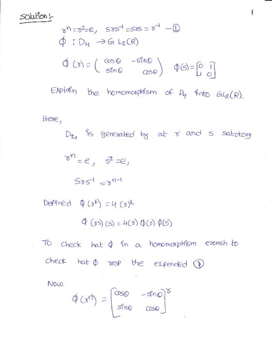 solution ENpletn the homomcspfsm of Hese 52 ze To check hat φ in a ho omospHsm eonshb Check ot Φ esp the expended NouD