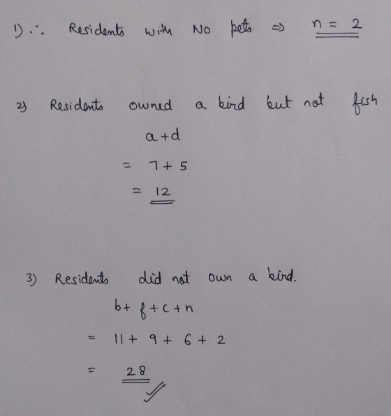 n 2 Residents w No peto but net a bird Residonts ownid atd 12 kird. did nat own 3) Residants I+ 9t6+ 2 2.8