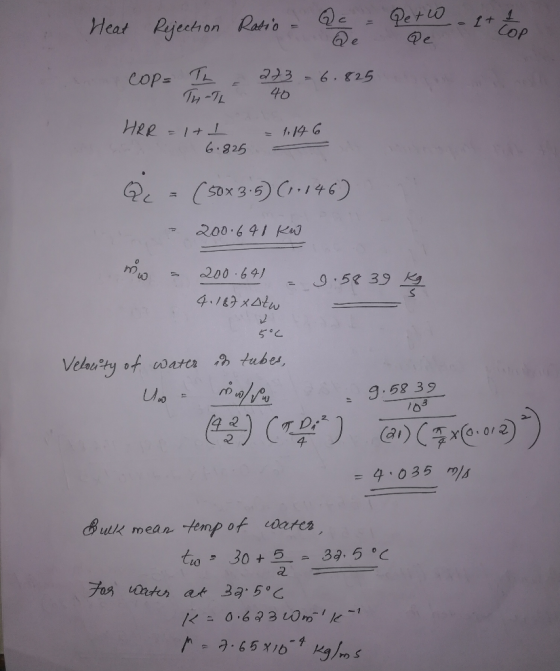 ecthon Cop 6.825 200.6 41 3.58 39 i2 5°C tuber Vehoty of wara Lh 9.59 39 = 4.035 m)s uk mean temp of carrca to30+32.5 2